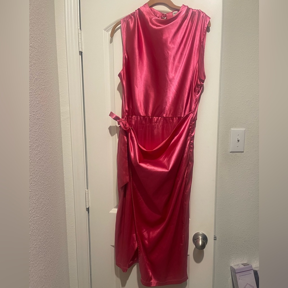 Grace Karin Vibrant Pink Satin Dress